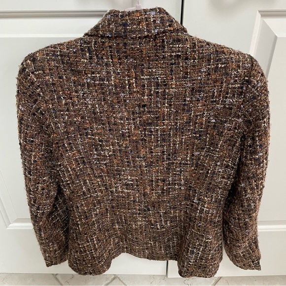 Coldwater Creek Wool Blend Old Money Designer Vibes Tweed Look Blazer Jacket - Picture 4 of 14